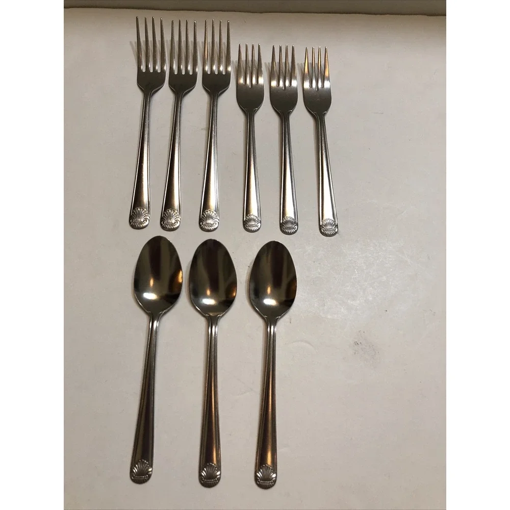 Utica Stainless Steel Flatware Mixed Lot Of 12 Sea Sprite Pattern Silverware